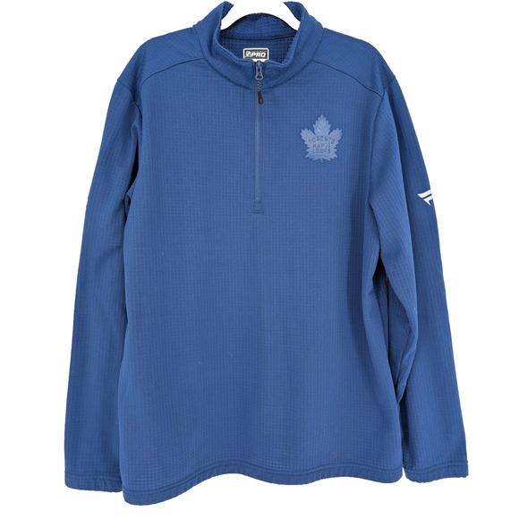 Fanatics Pro Rink Toronto Maple Leafs Mens Blue Quarter Zip Shirt XL Hockey NHL - Picture 1 of 11